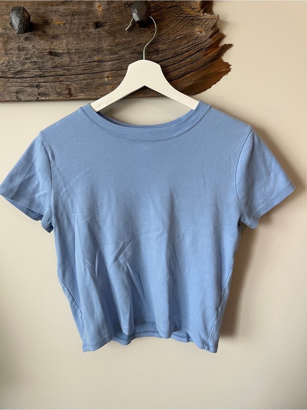 Hollister Pastel Blue Crewneck Baby Tee Style